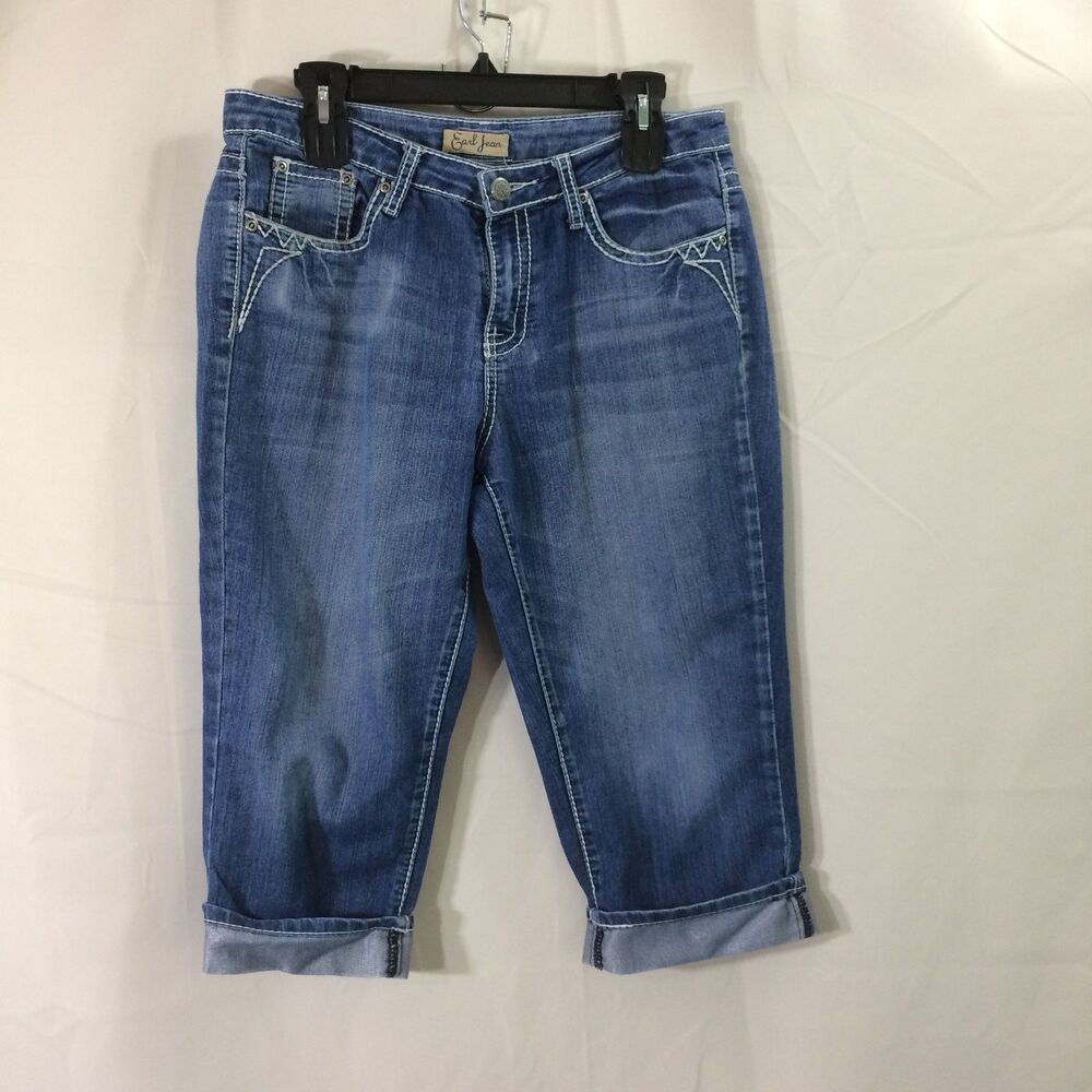 Earl Jean Y2K Revival Capri Jeans Size 10 Flap Pockets 2010 Western Style